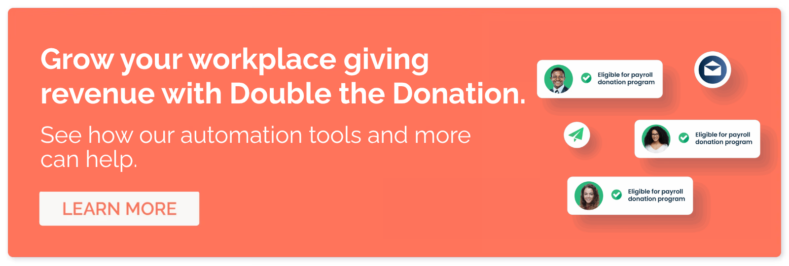 Leverage Double the Donation for workplace giving prospect research and more.