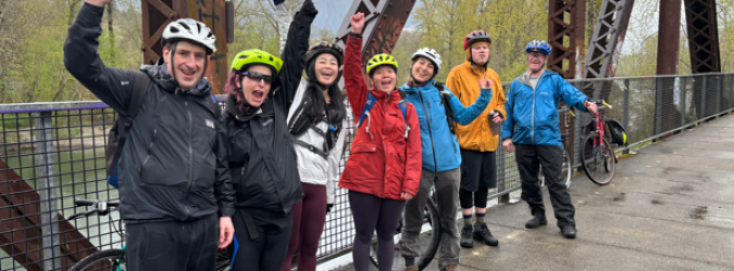 Cycling group on the trail